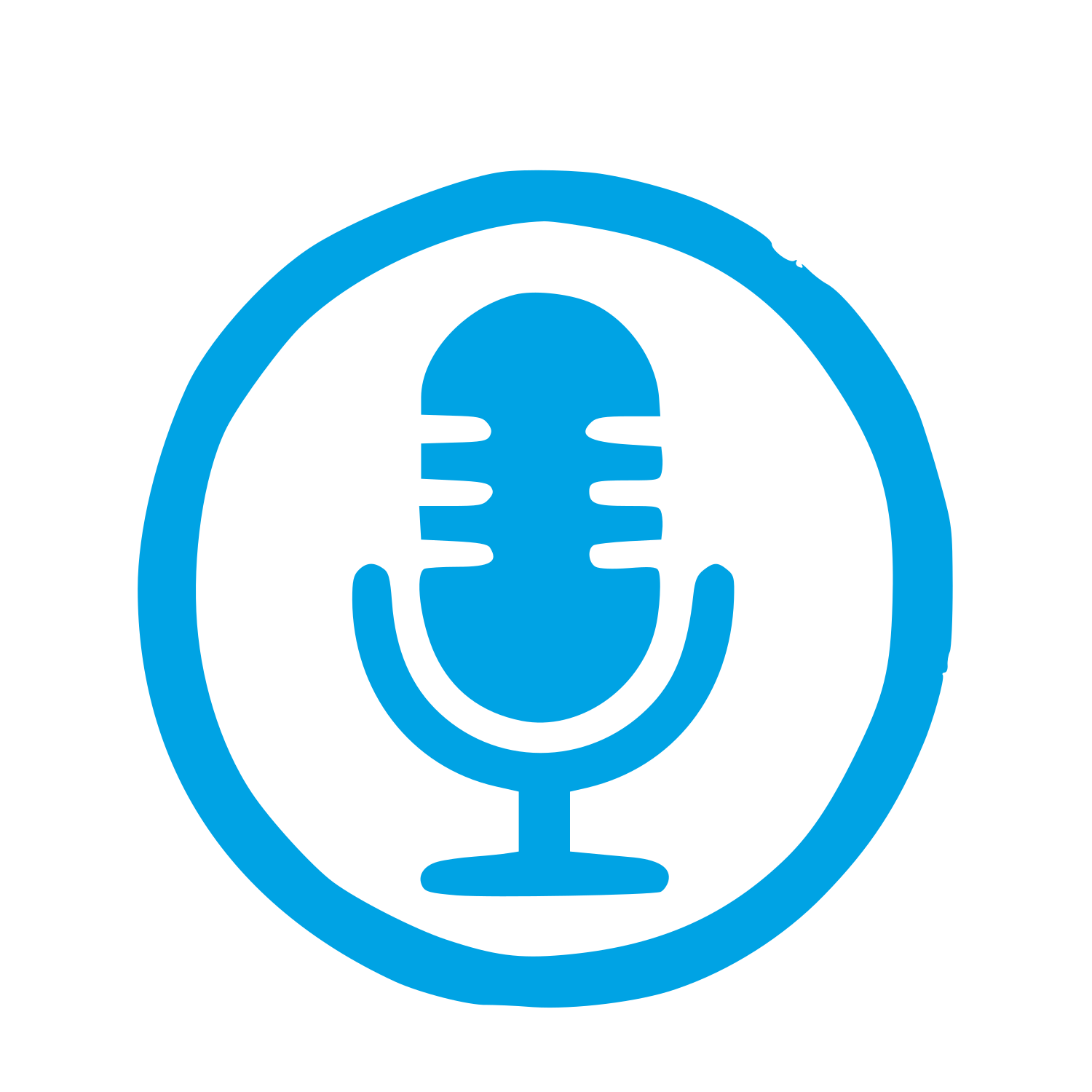 Hand-Drawn Microphone Circle Logo #00a3e4