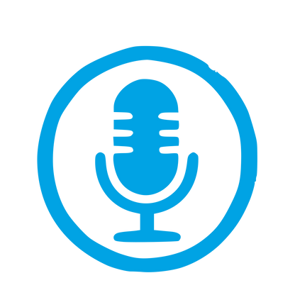 Hand-Drawn Microphone Circle Logo #00a3e4