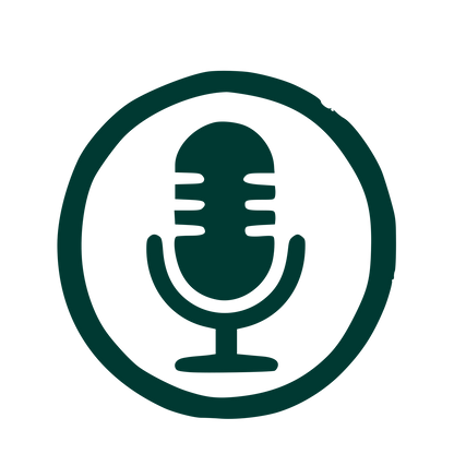 Hand-Drawn Microphone Circle Logo #003932
