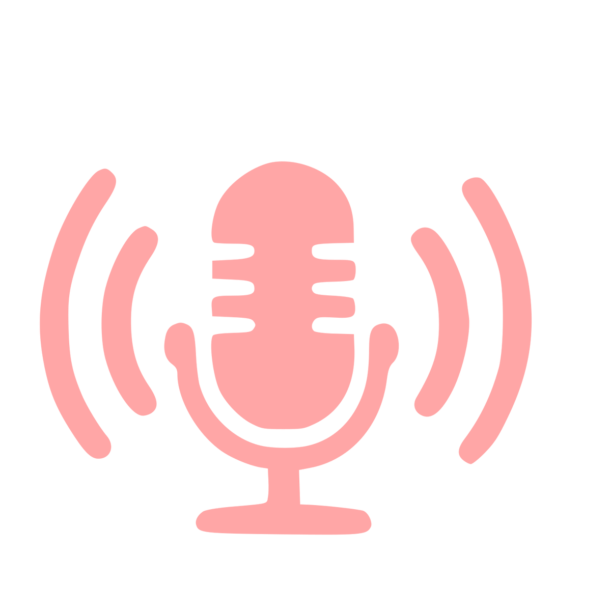 Podcast Microphone Signal Logo #ffa6a6