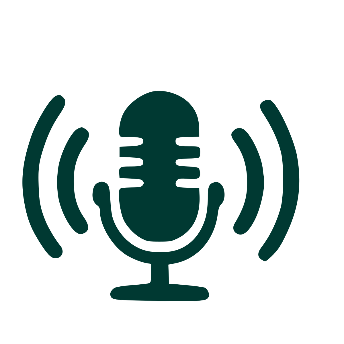 Podcast Microphone Signal Logo #003932