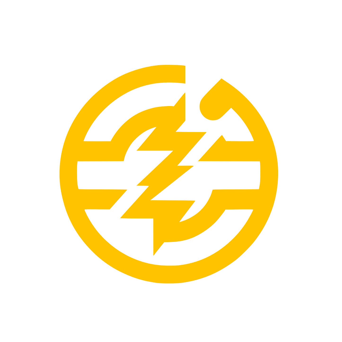 Circular Lightning Bolt Logo #FFC300