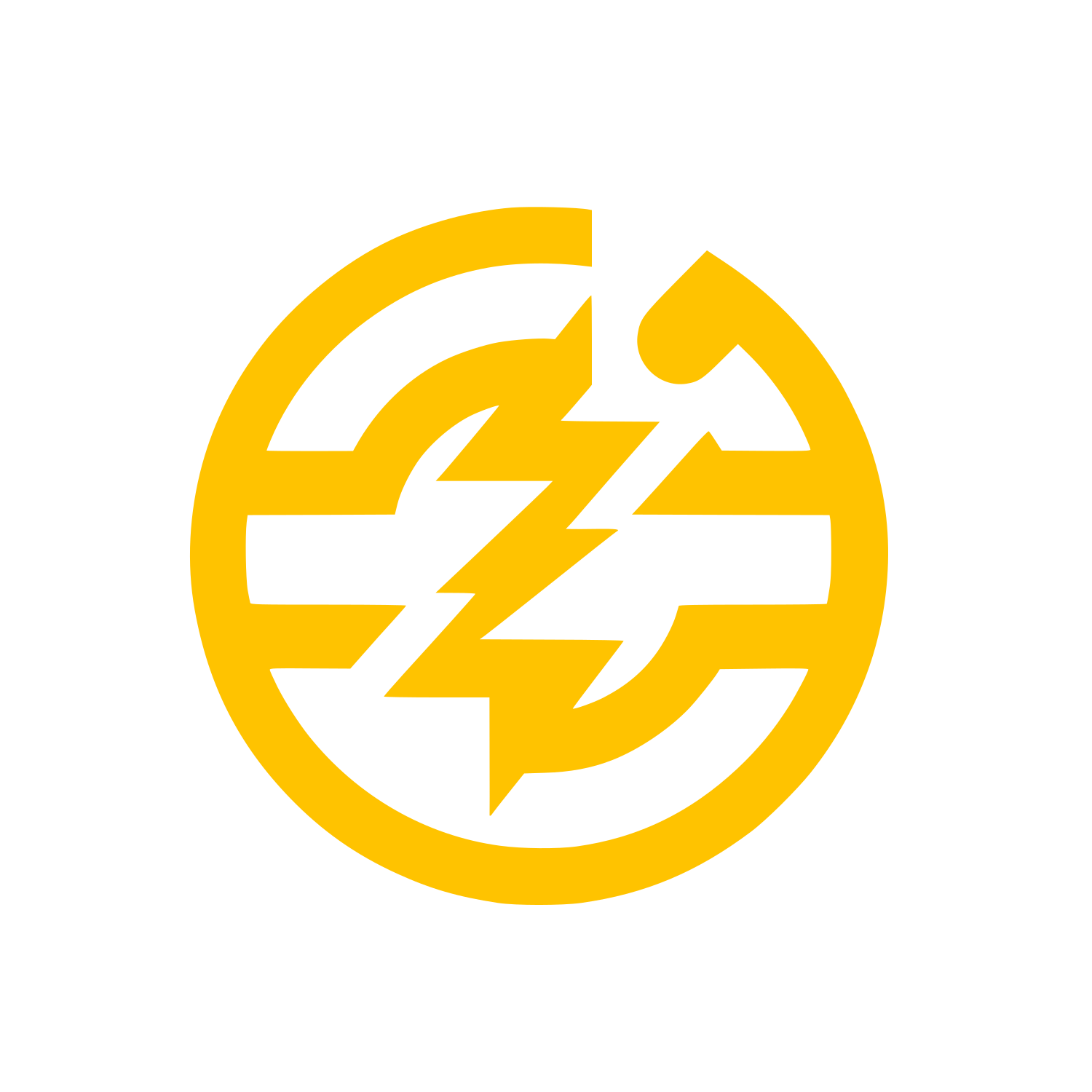 Circular Lightning Bolt Logo #FFC300