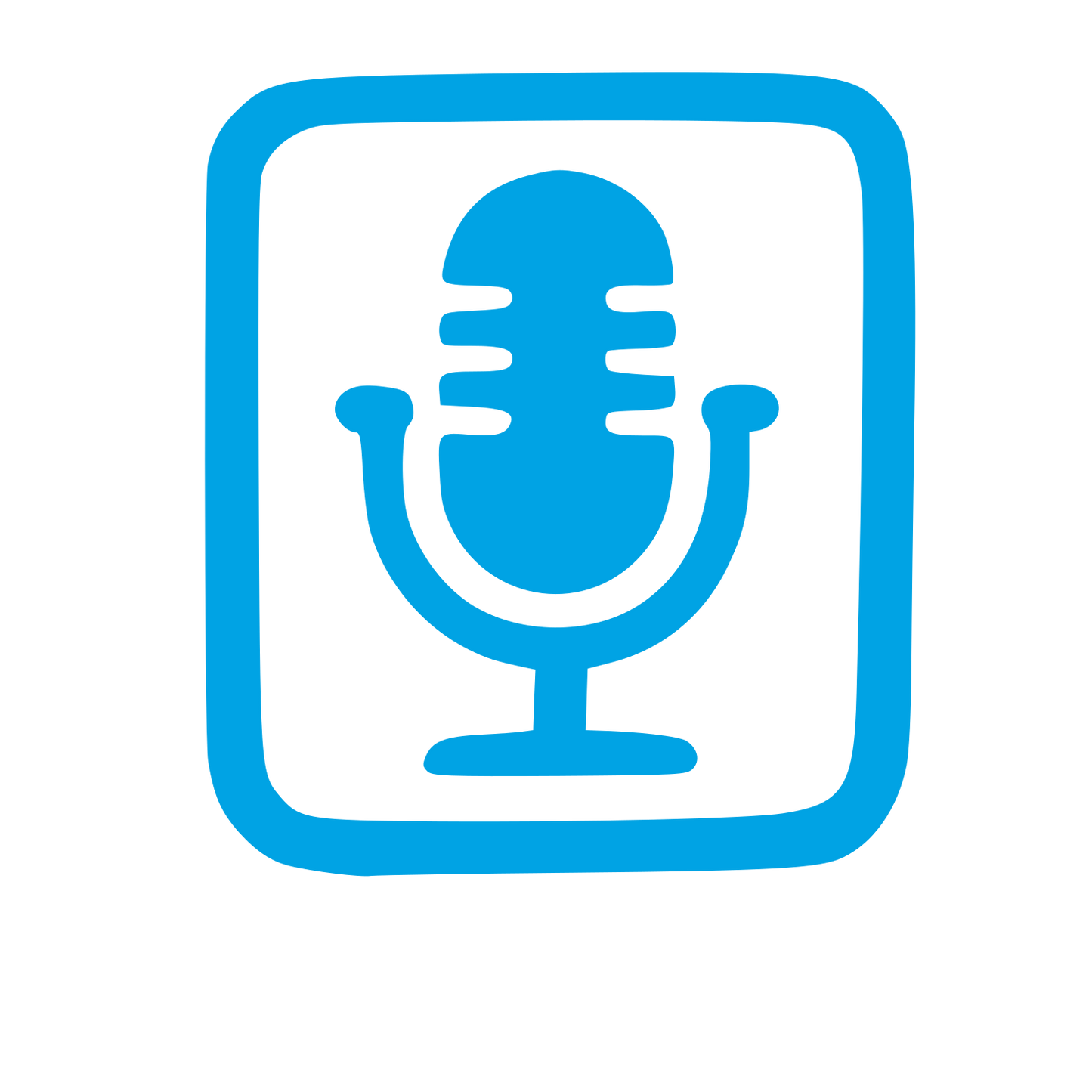 Hand-Drawn Microphone Logo #00a3e4