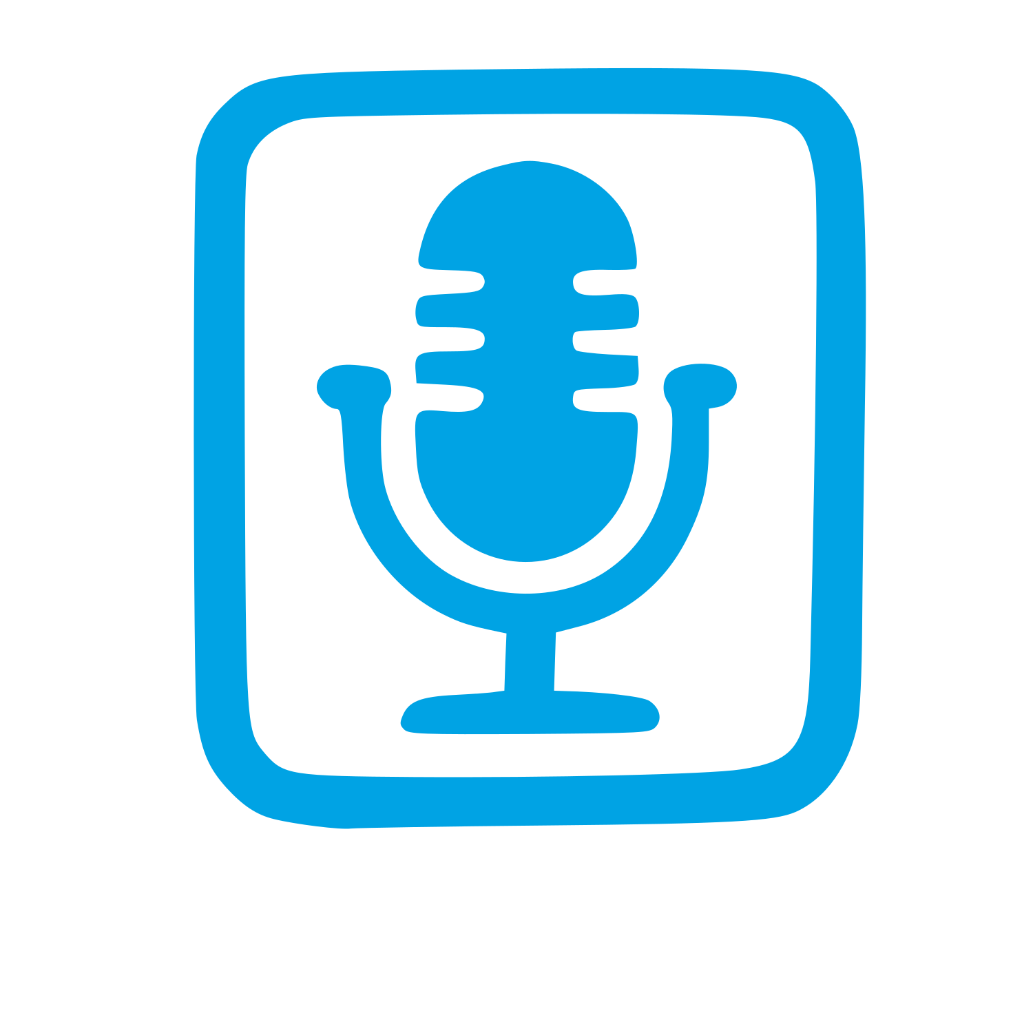 Hand-Drawn Microphone Logo #00a3e4