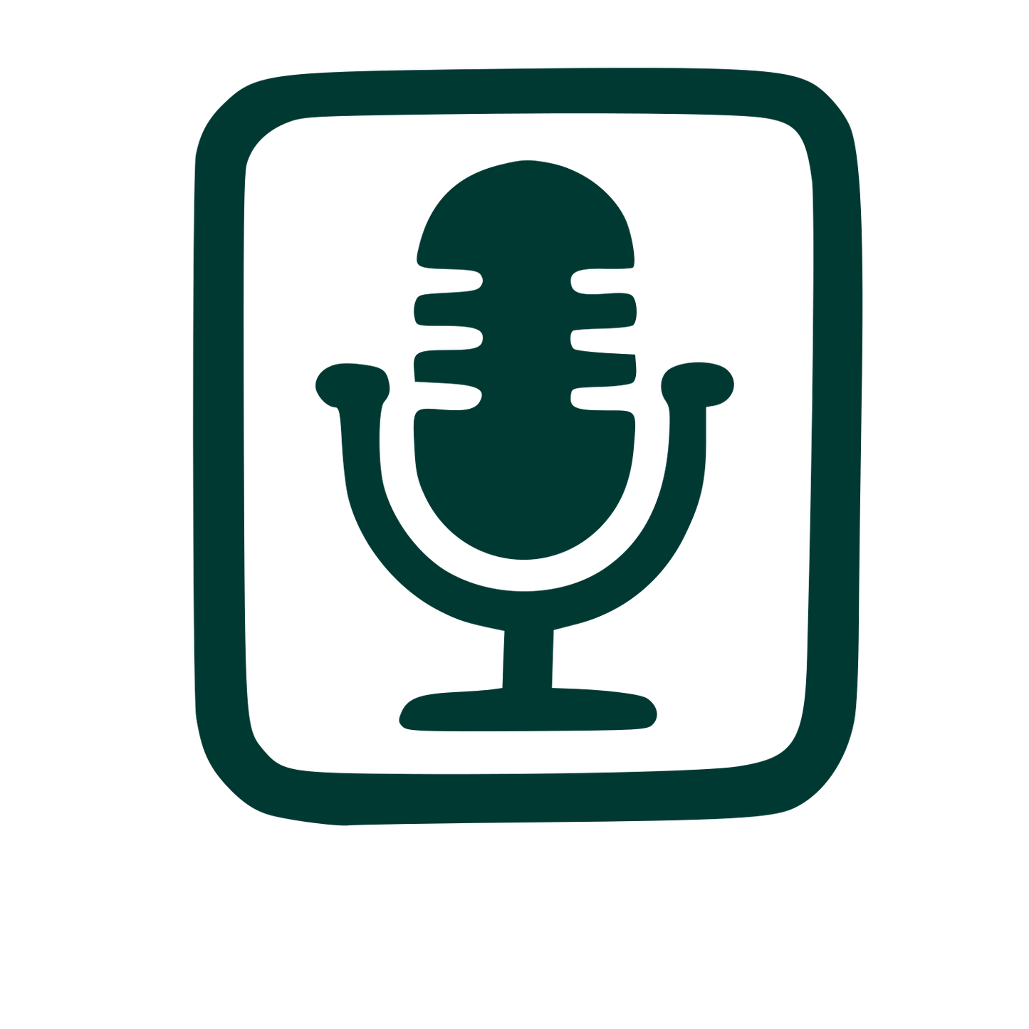Hand-Drawn Microphone Logo #003932