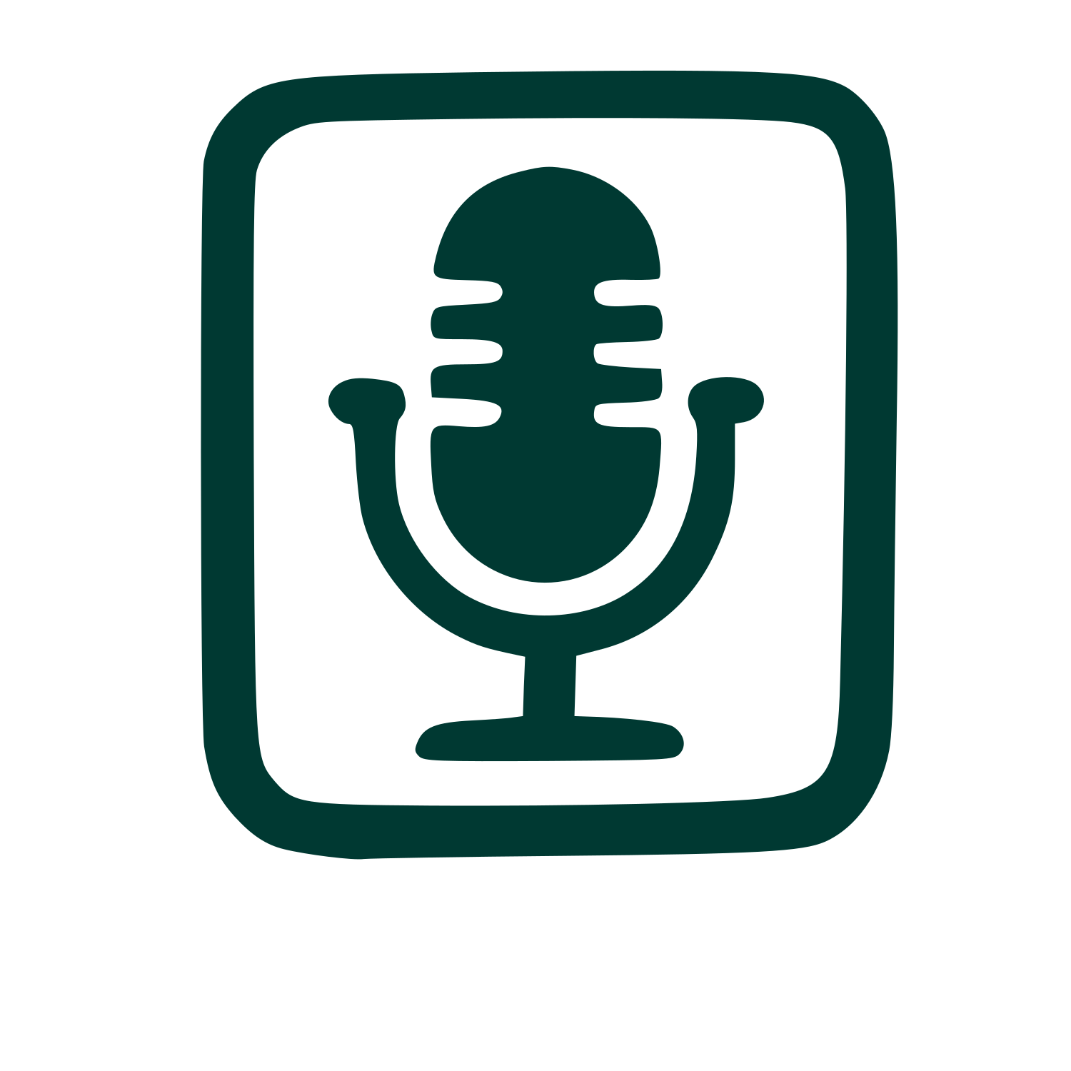 Hand-Drawn Microphone Logo #003932