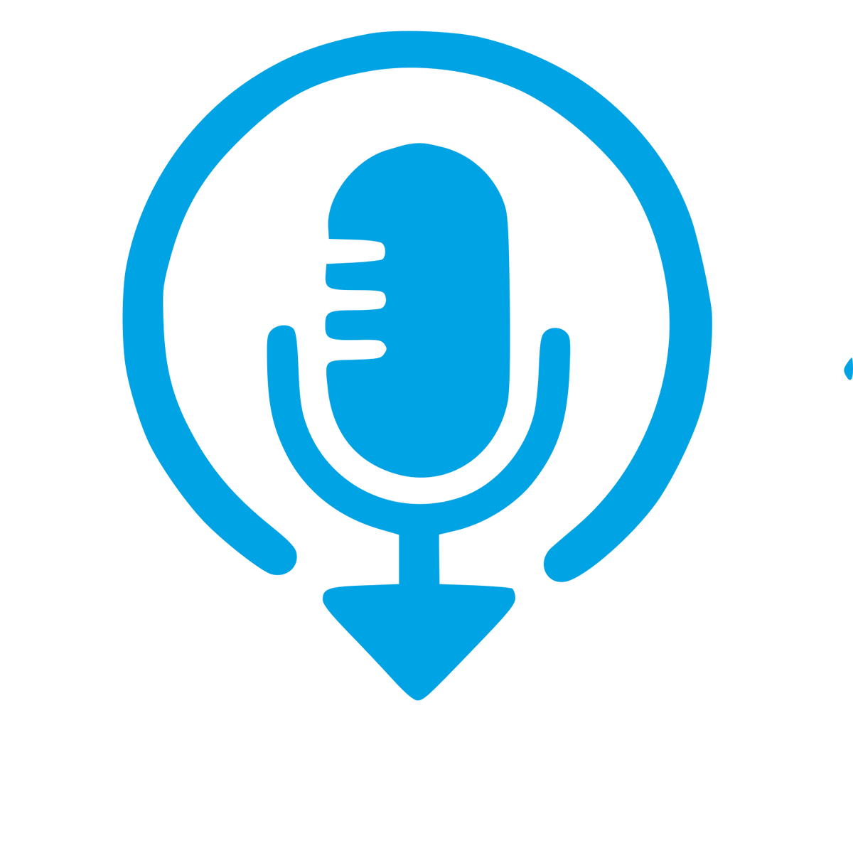 Podcast Microphone Download Logo #00a3e4