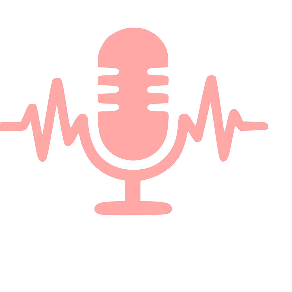 Podcast Mic Soundwave Logo #ffa6a6