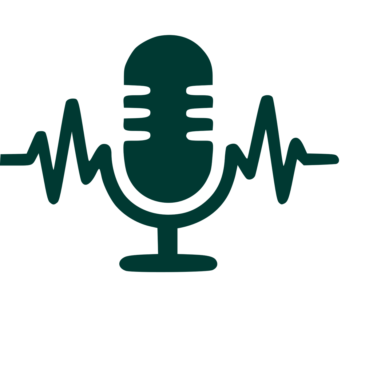Podcast Mic Soundwave Logo #003932