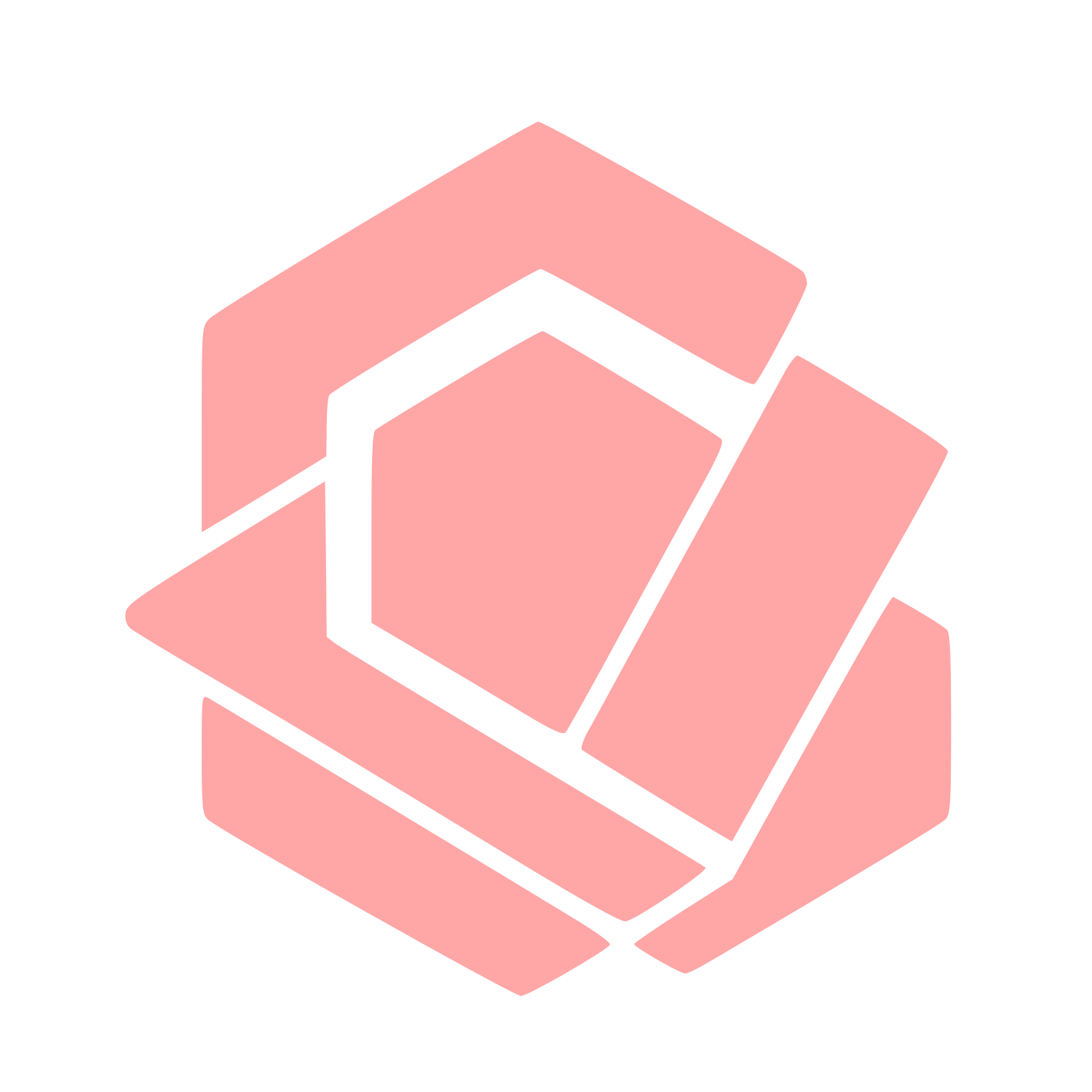 Layered Hexagon Overlap Logo #ffa6a6