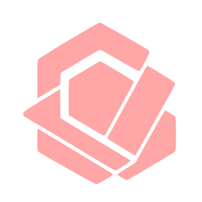 Layered Hexagon Overlap Logo #ffa6a6