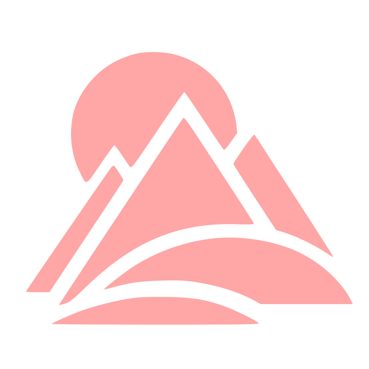 Mountain Sun Layered Logo #ffa6a6