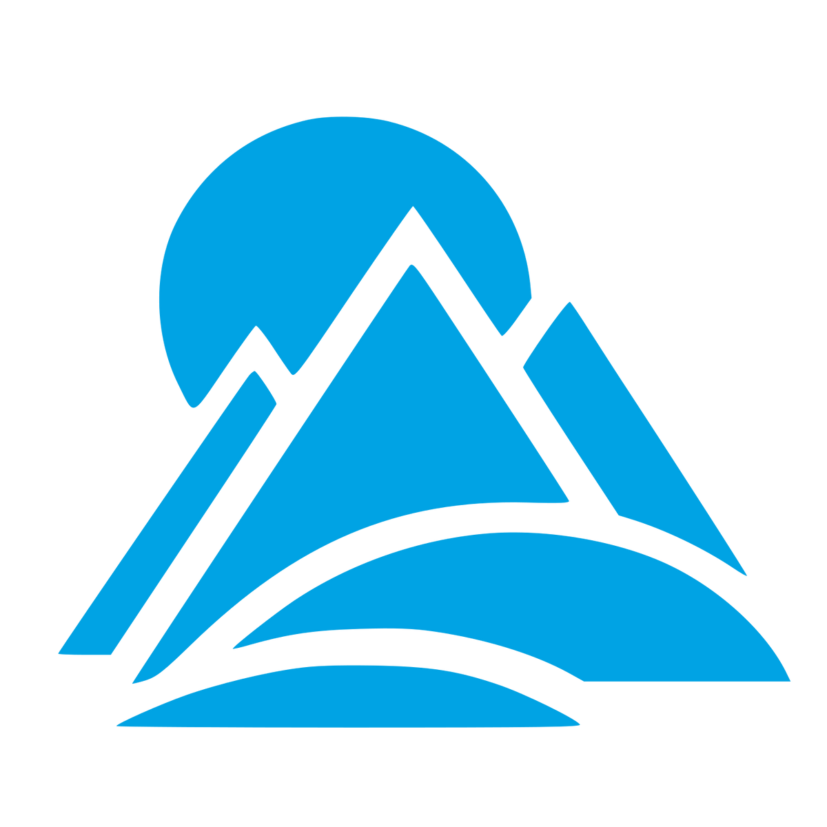 Mountain Sun Layered Logo #00a3e4