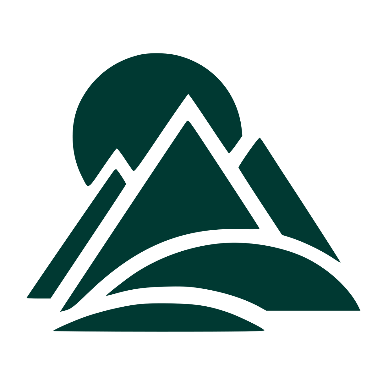 Mountain Sun Layered Logo #003932