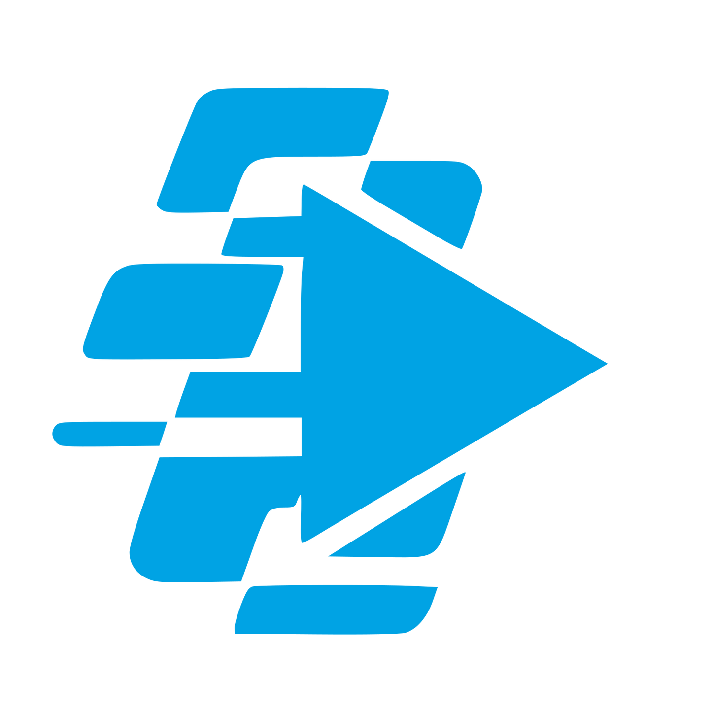 Layered Arrow Speed Logo #00a3e4