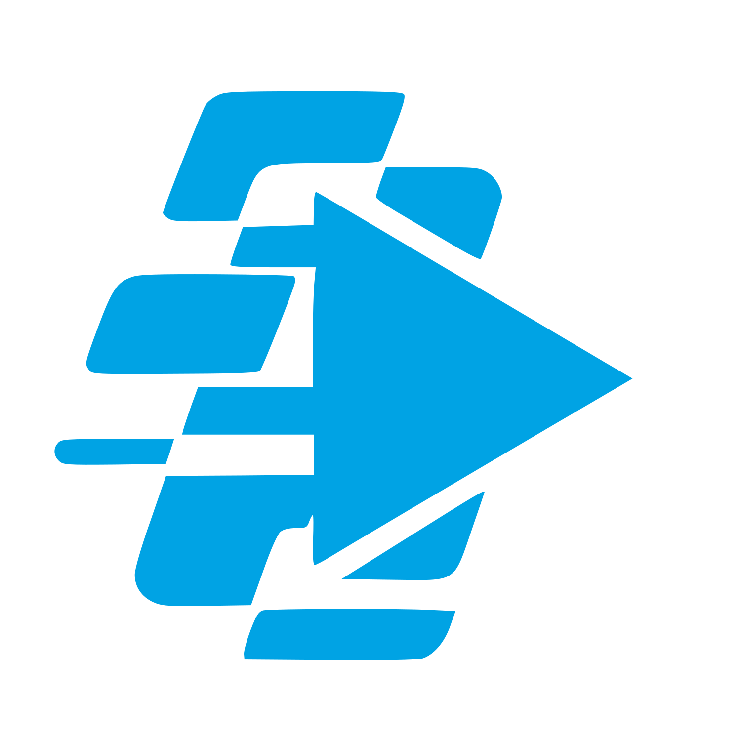 Layered Arrow Speed Logo #00a3e4