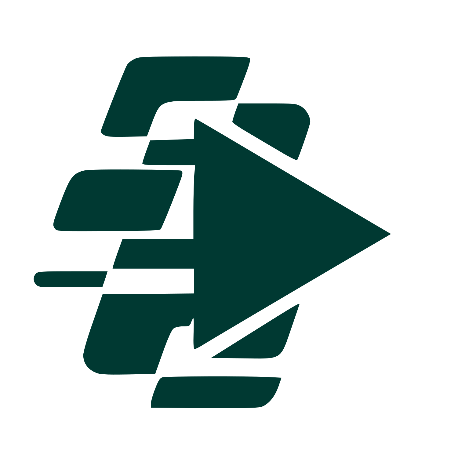 Layered Arrow Speed Logo #003932