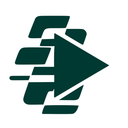 Layered Arrow Speed Logo #003932