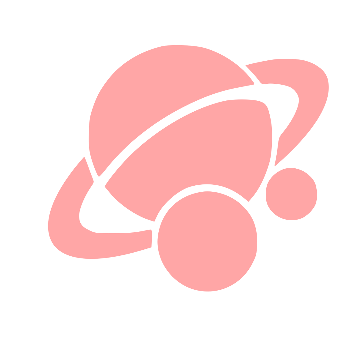 Planet Orbit Moon Logo #ffa6a6