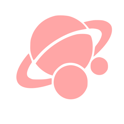 Planet Orbit Moon Logo #ffa6a6