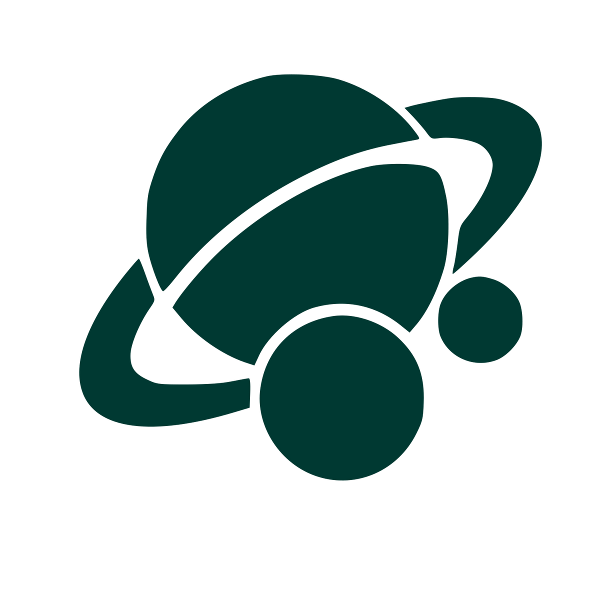 Planet Orbit Moon Logo #003932