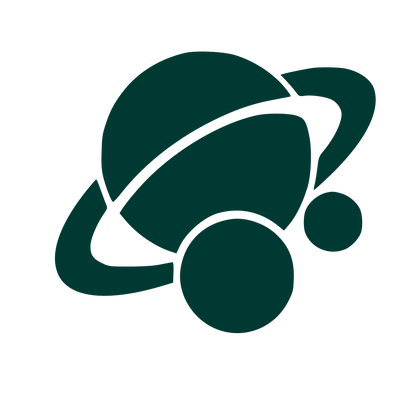 Planet Orbit Moon Logo #003932