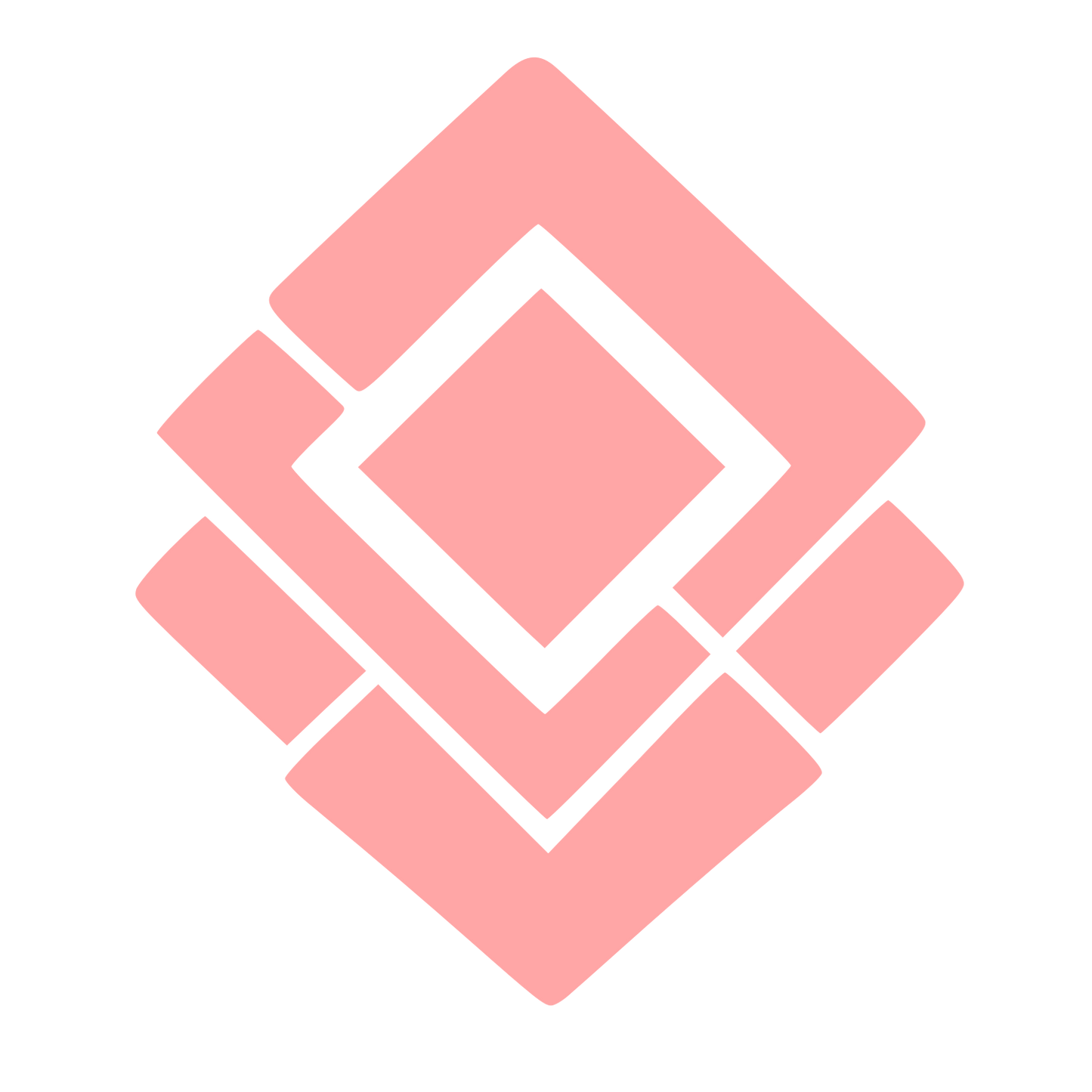 Layered Diamond Squares Logo #ffa6a6