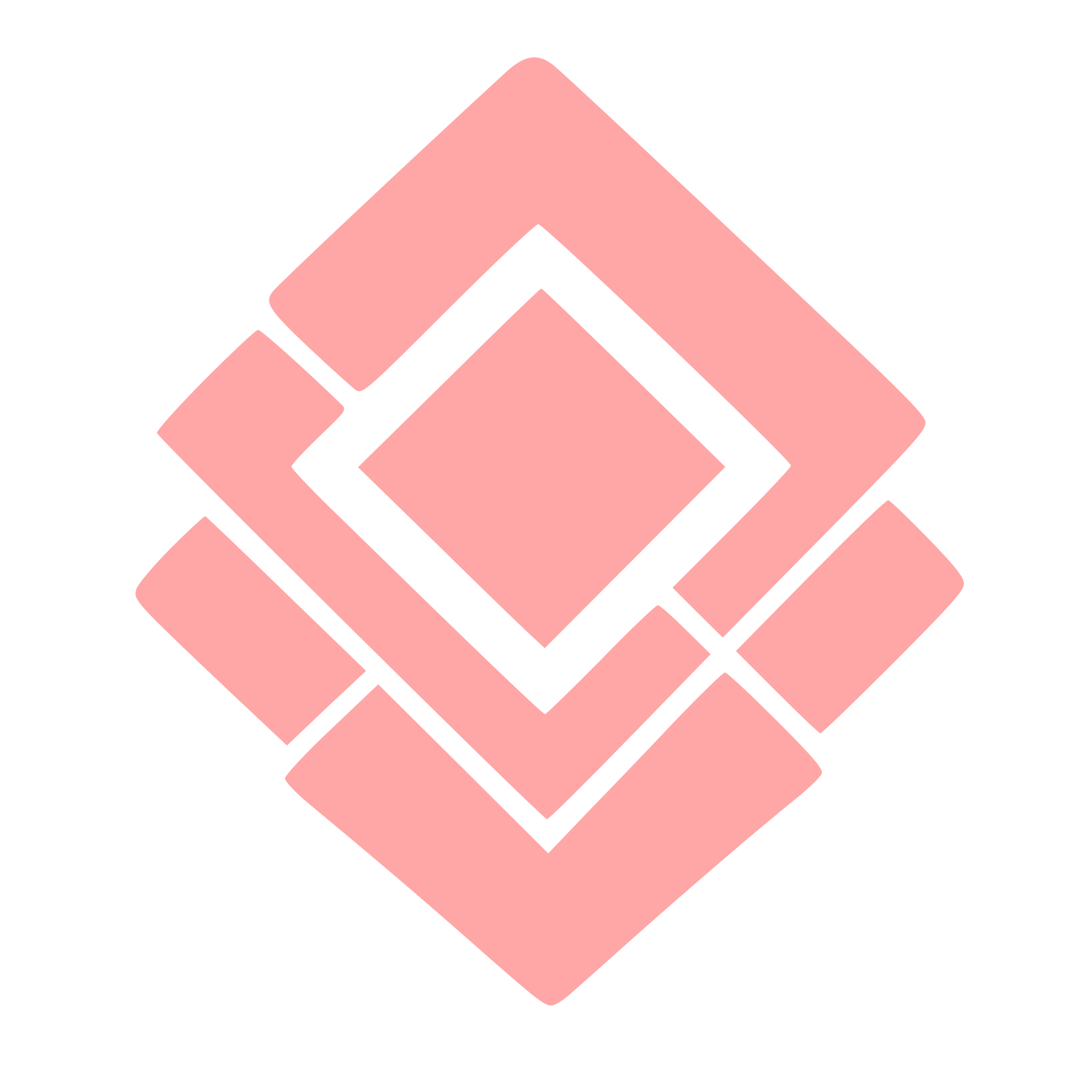 Layered Diamond Squares Logo #ffa6a6