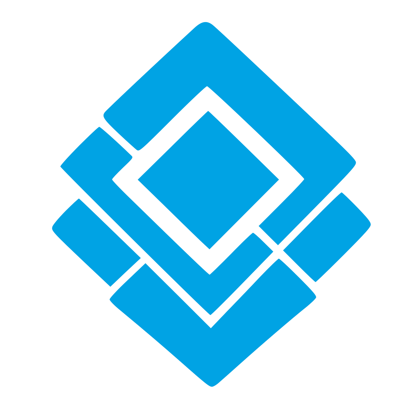 Layered Diamond Squares Logo #00a3e4