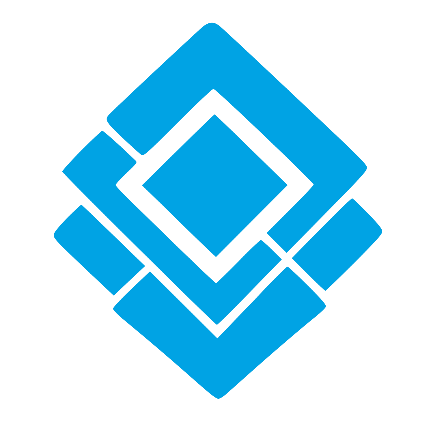 Layered Diamond Squares Logo #00a3e4