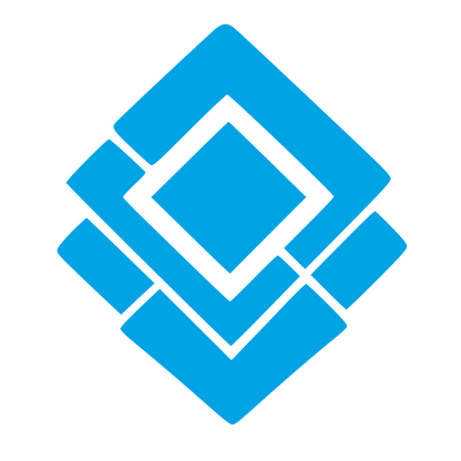 Layered Diamond Squares Logo #00a3e4