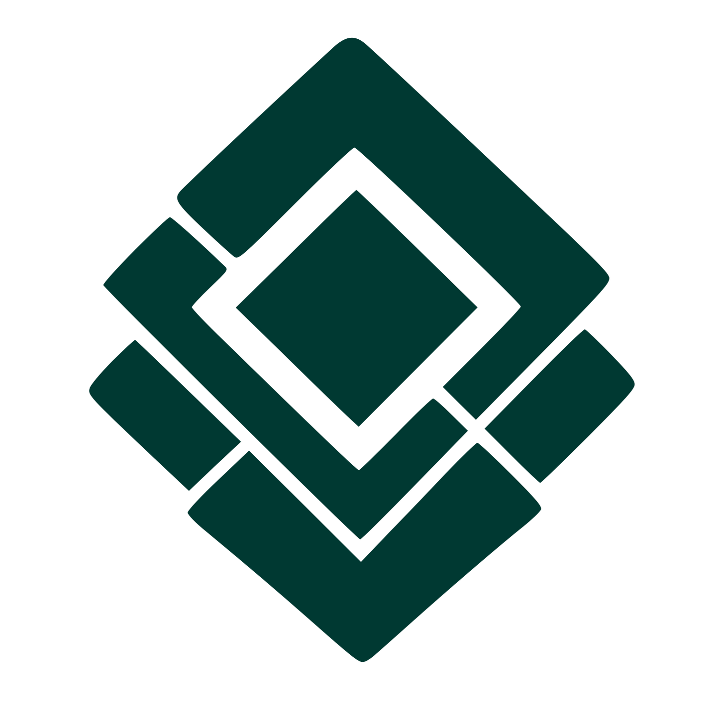 Layered Diamond Squares Logo #003932
