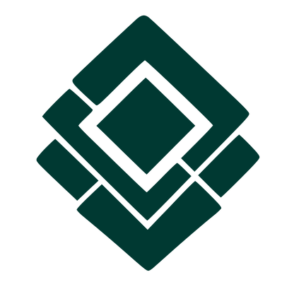 Layered Diamond Squares Logo #003932