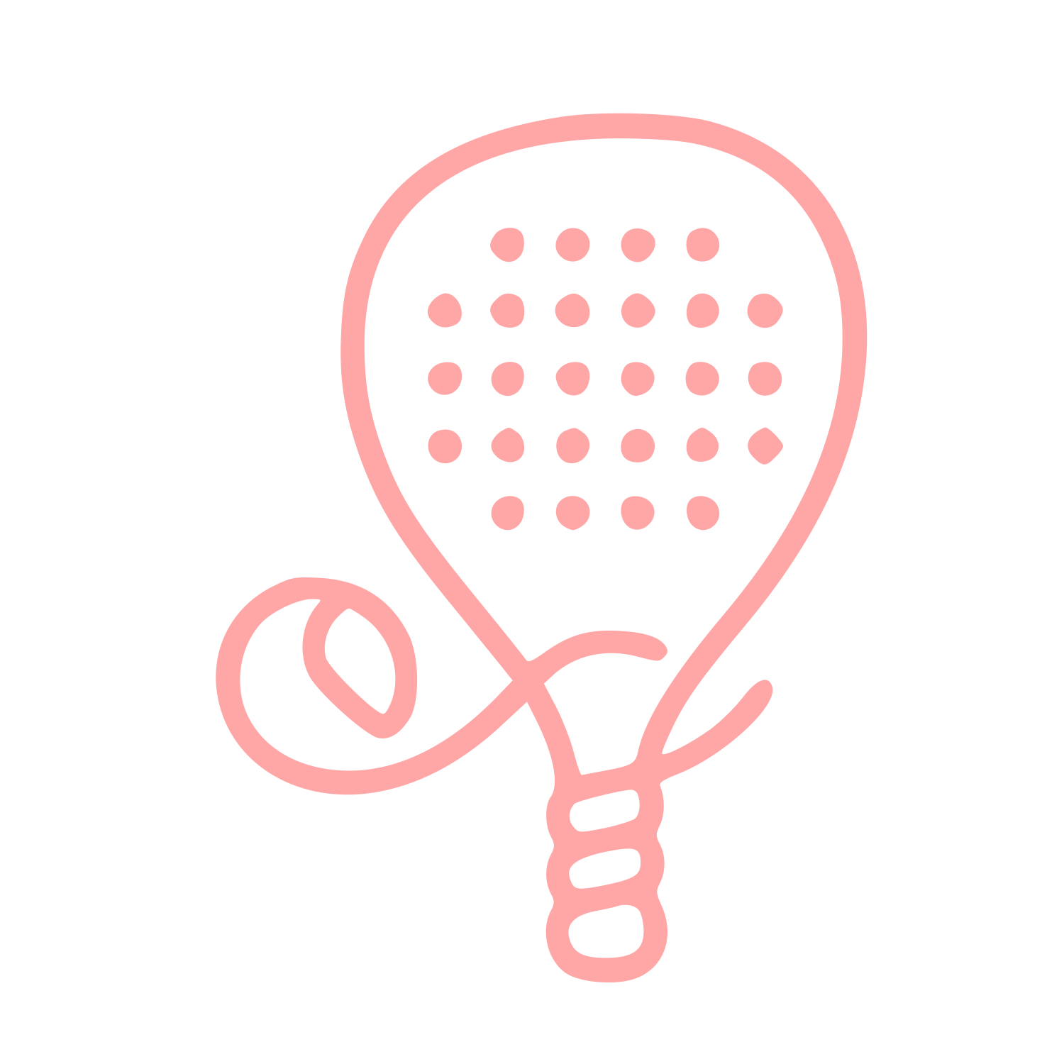 Monoline Padel Racket Logo #ffa6a6
