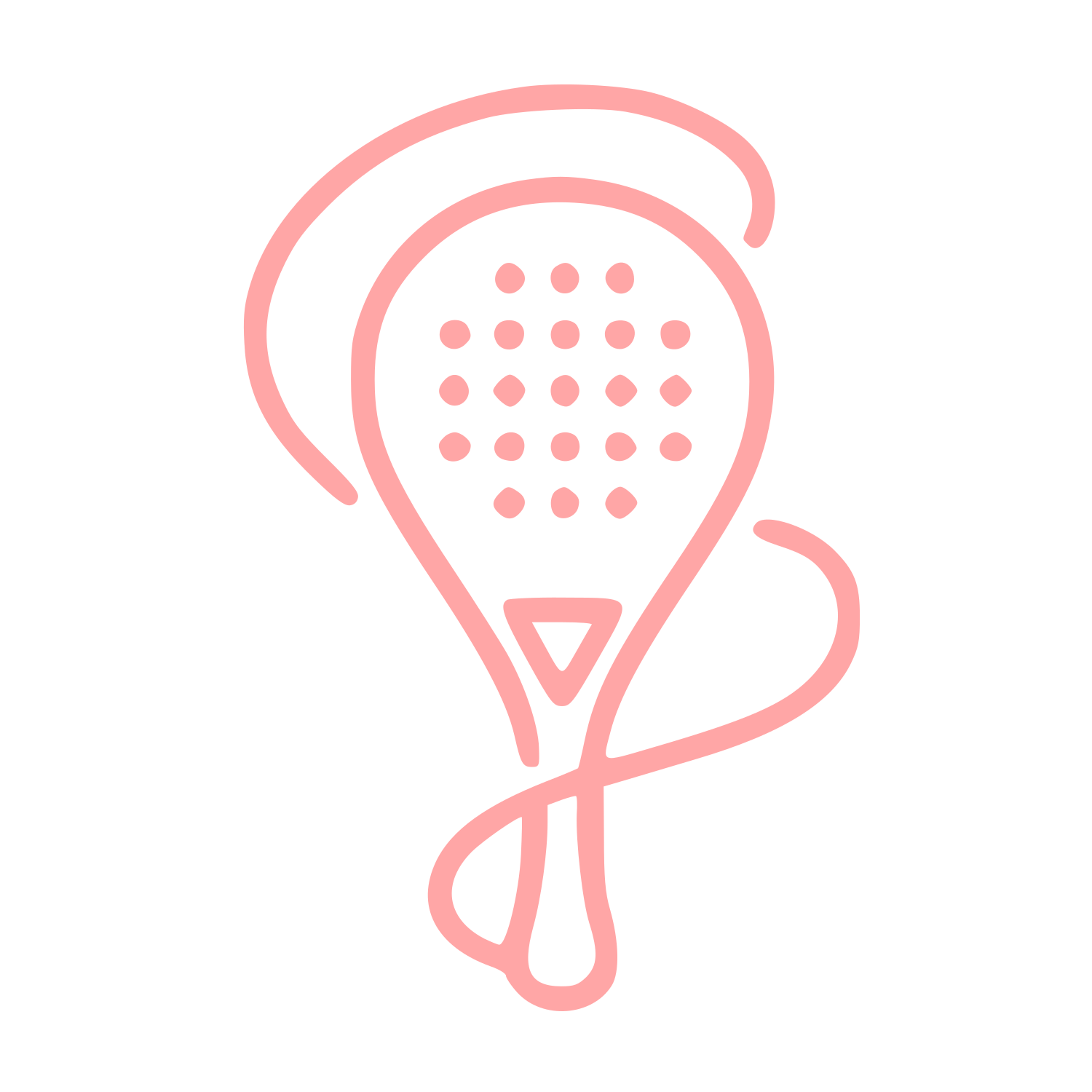 Monoline Padel Racket Logo #ffa6a6