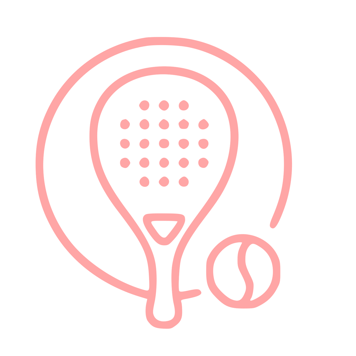 Monoline Padel Racket Logo #ffa6a6