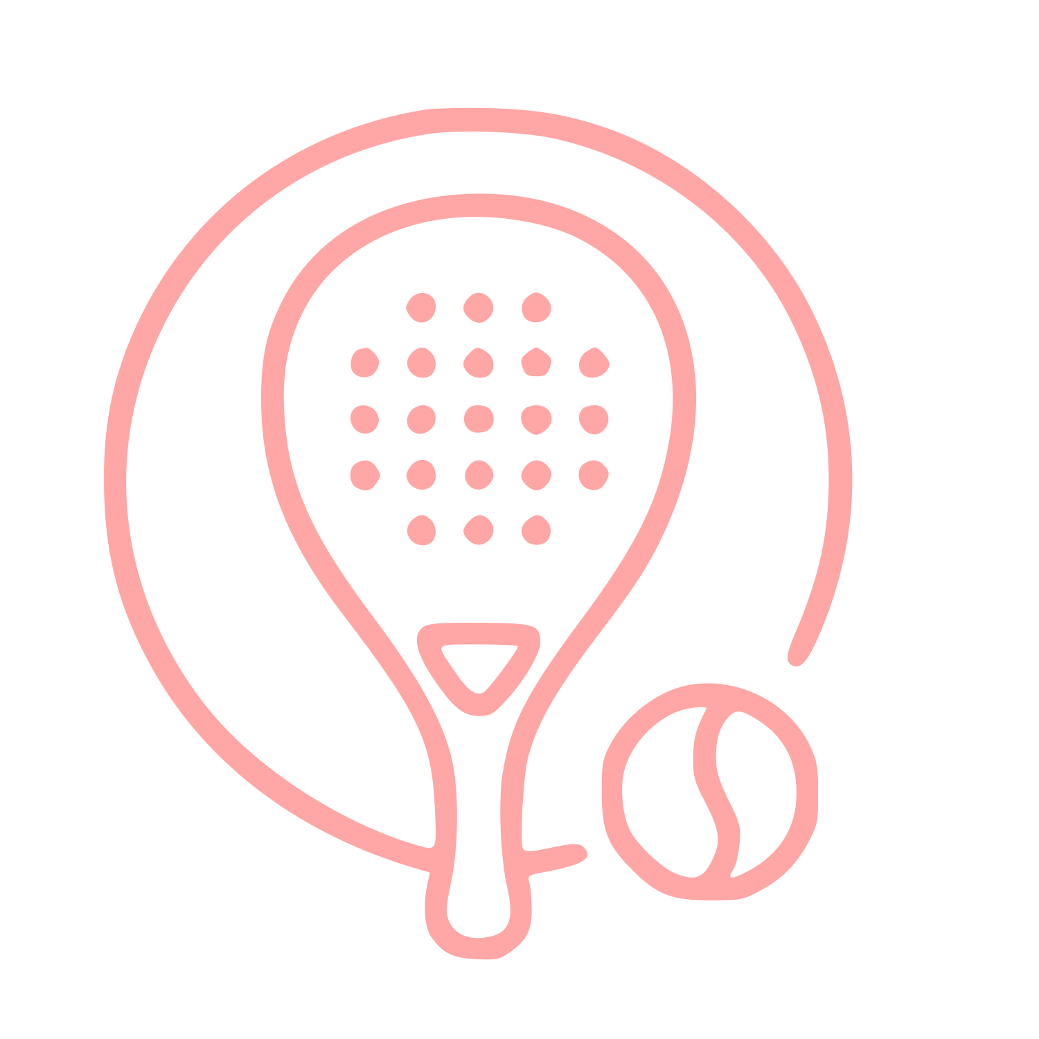 Monoline Padel Racket Logo #ffa6a6
