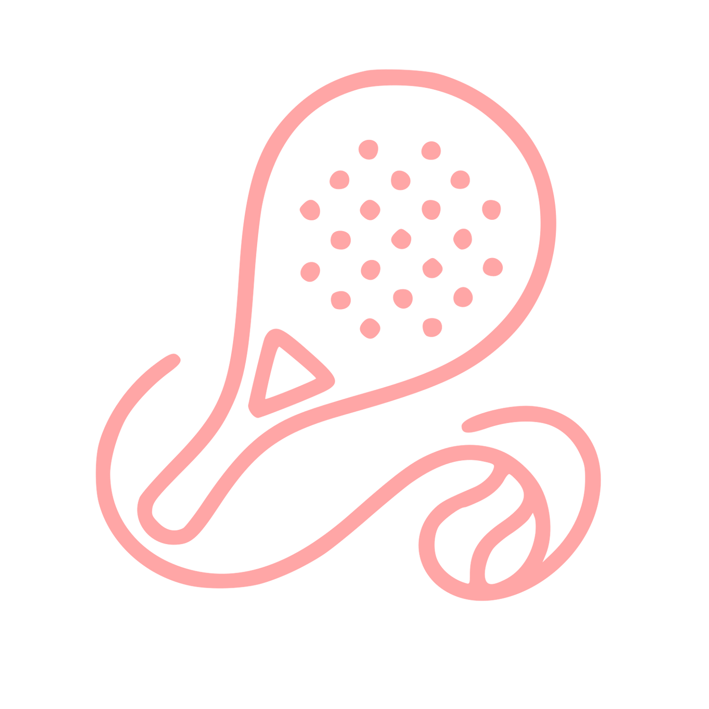 Monoline Padel Racket Logo #ffa6a6