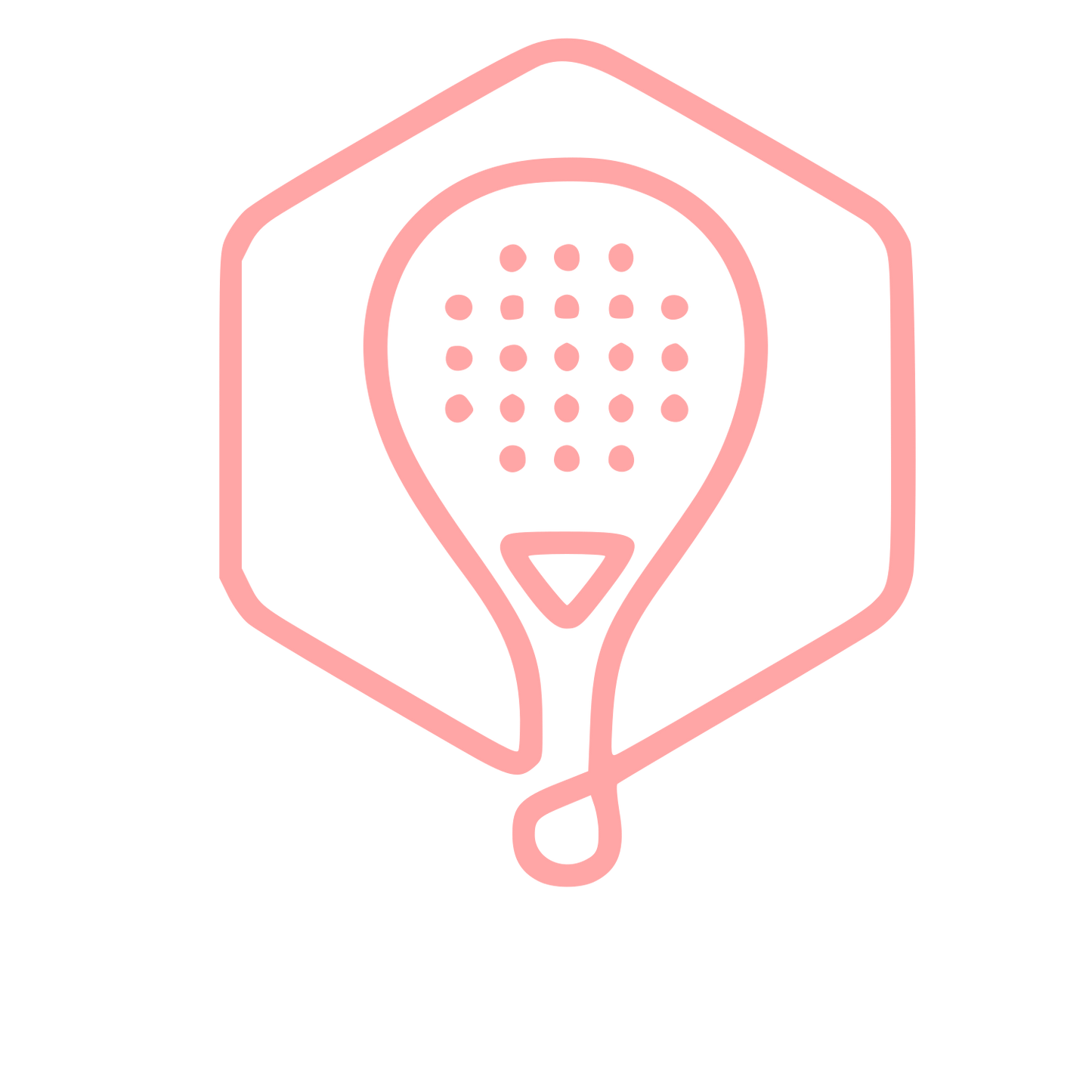 Monoline Padel Racket Logo #ffa6a6