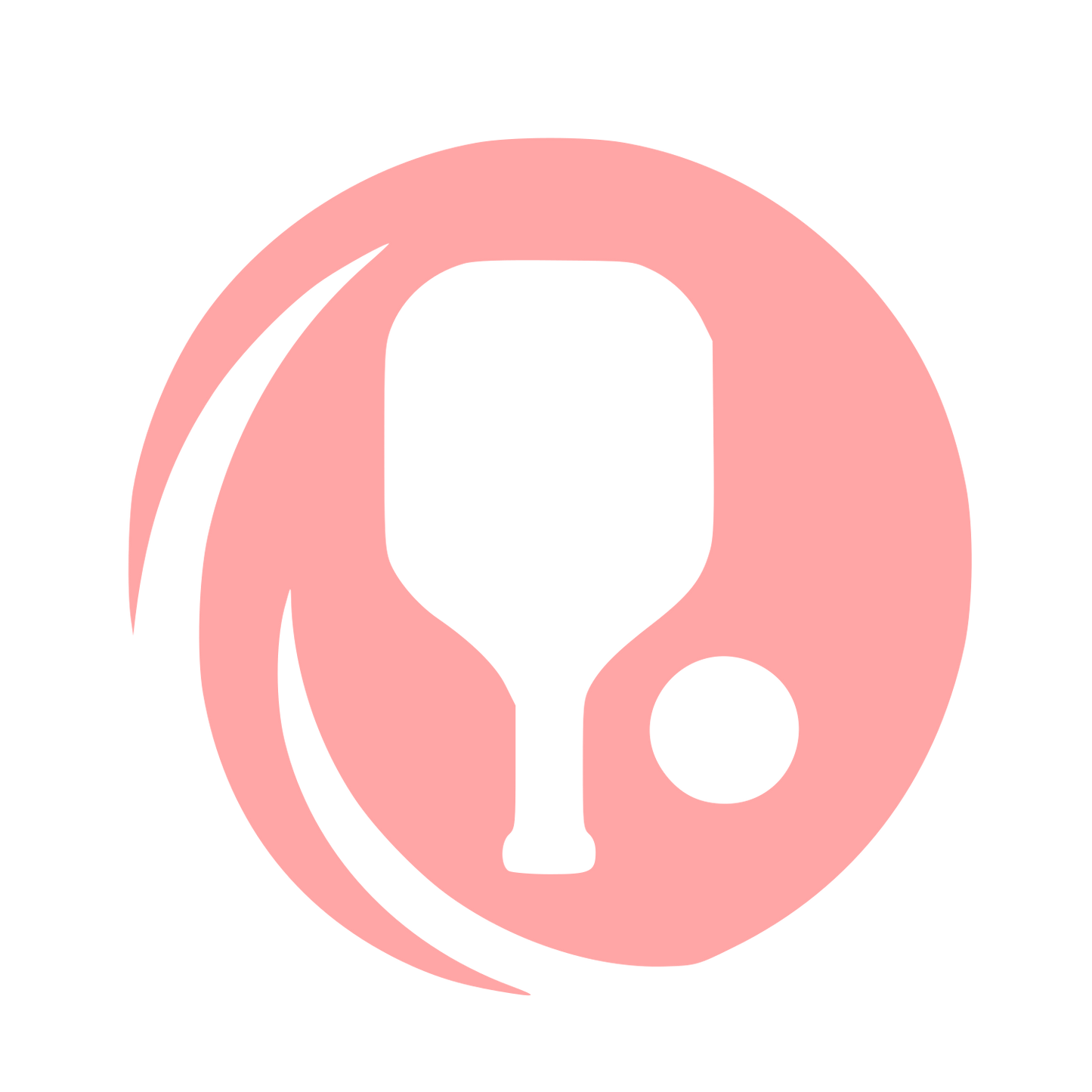 Pickleball Paddle Negative Space Logo #ffa6a6