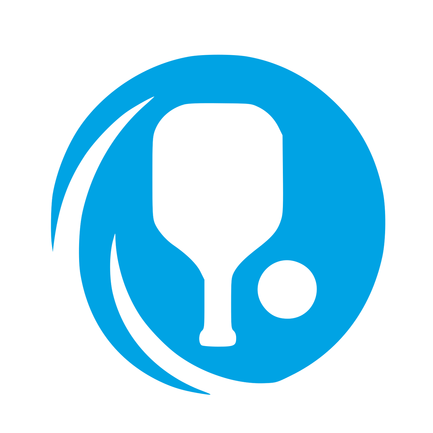 Pickleball Paddle Negative Space Logo #00a3e4