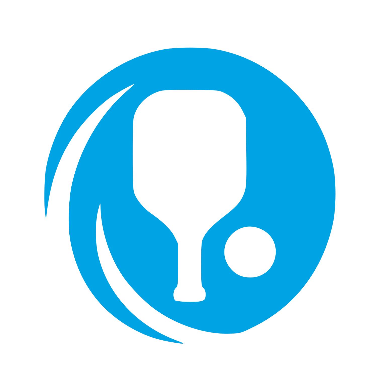 Pickleball Paddle Negative Space Logo #00a3e4