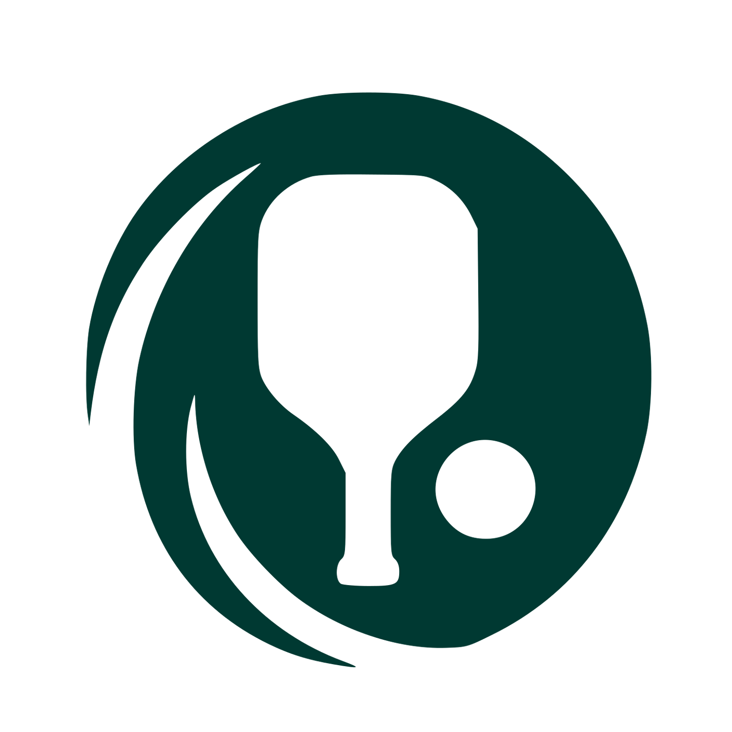 Pickleball Paddle Negative Space Logo #003932