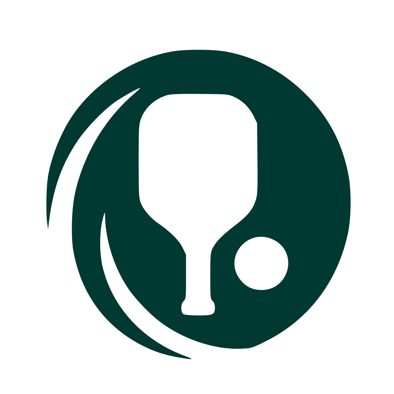 Pickleball Paddle Negative Space Logo #003932