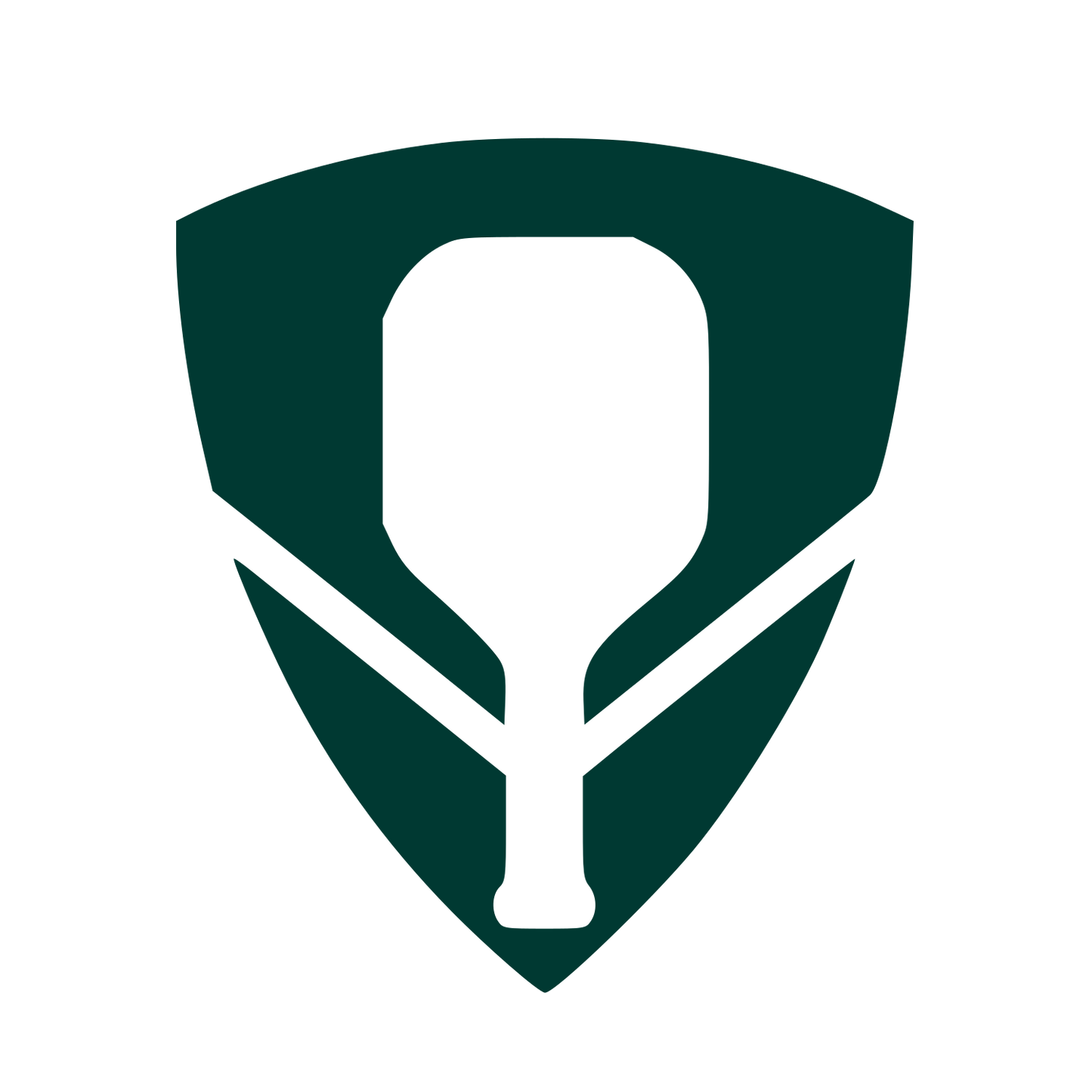 Pickleball Paddle Shield Logo #003932