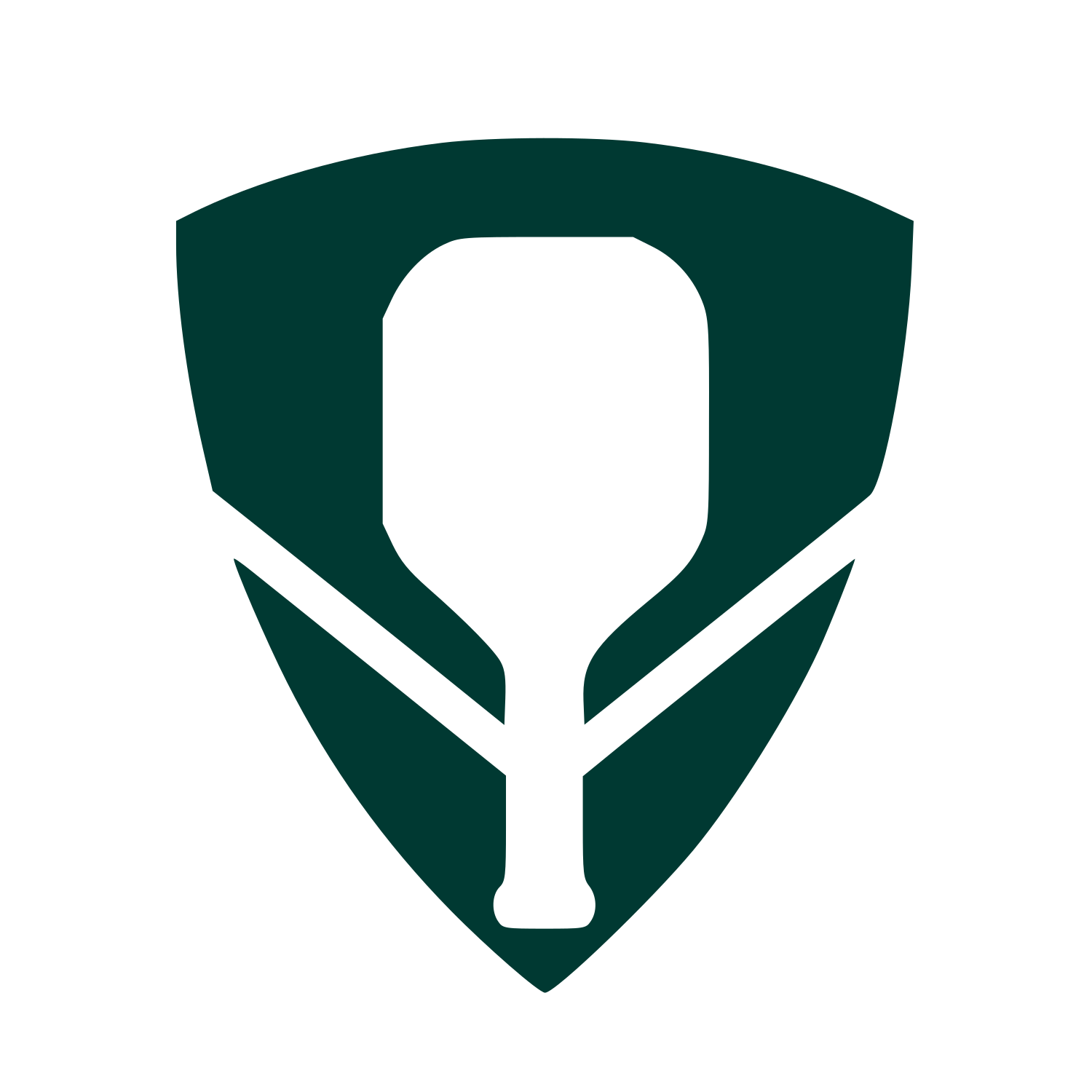 Pickleball Paddle Shield Logo #003932