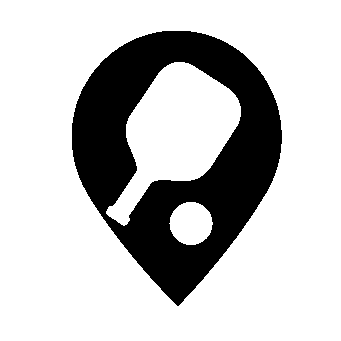 Pickleball Paddle Map Pin Logo