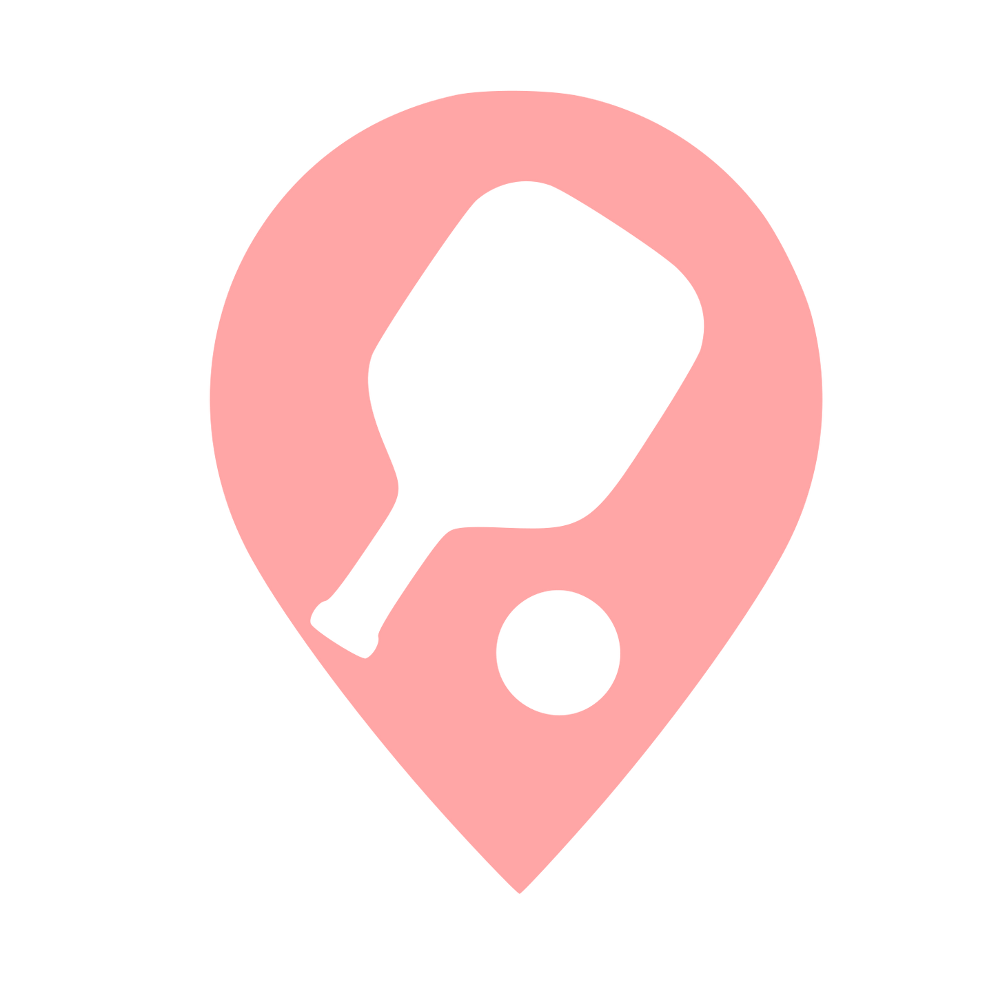 Pickleball Paddle Map Pin Logo #ffa6a6