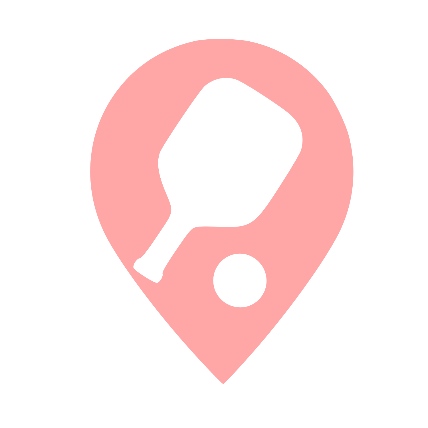 Pickleball Paddle Map Pin Logo #ffa6a6